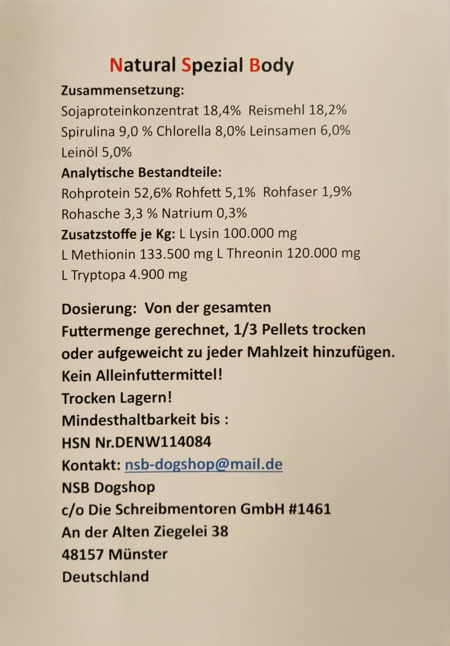 10kg für mittlere Hunde 10kg - 30kg Versand 7.95€