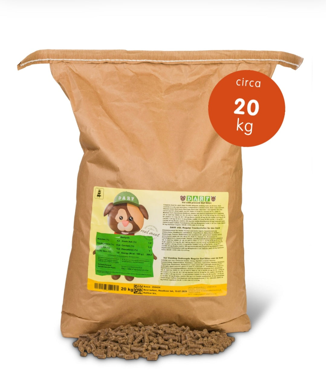 DARF Bio Trockenfutter 19kg – Günstiger als beim Hersteller | Kaltgepresst, 60% Fleisch