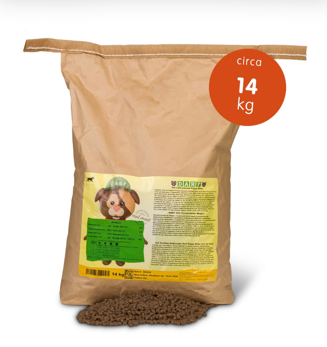 Vol Bio Welpentrockenfutter 14kg – Kaltgepresst, glutenfrei, 60% Fleisch