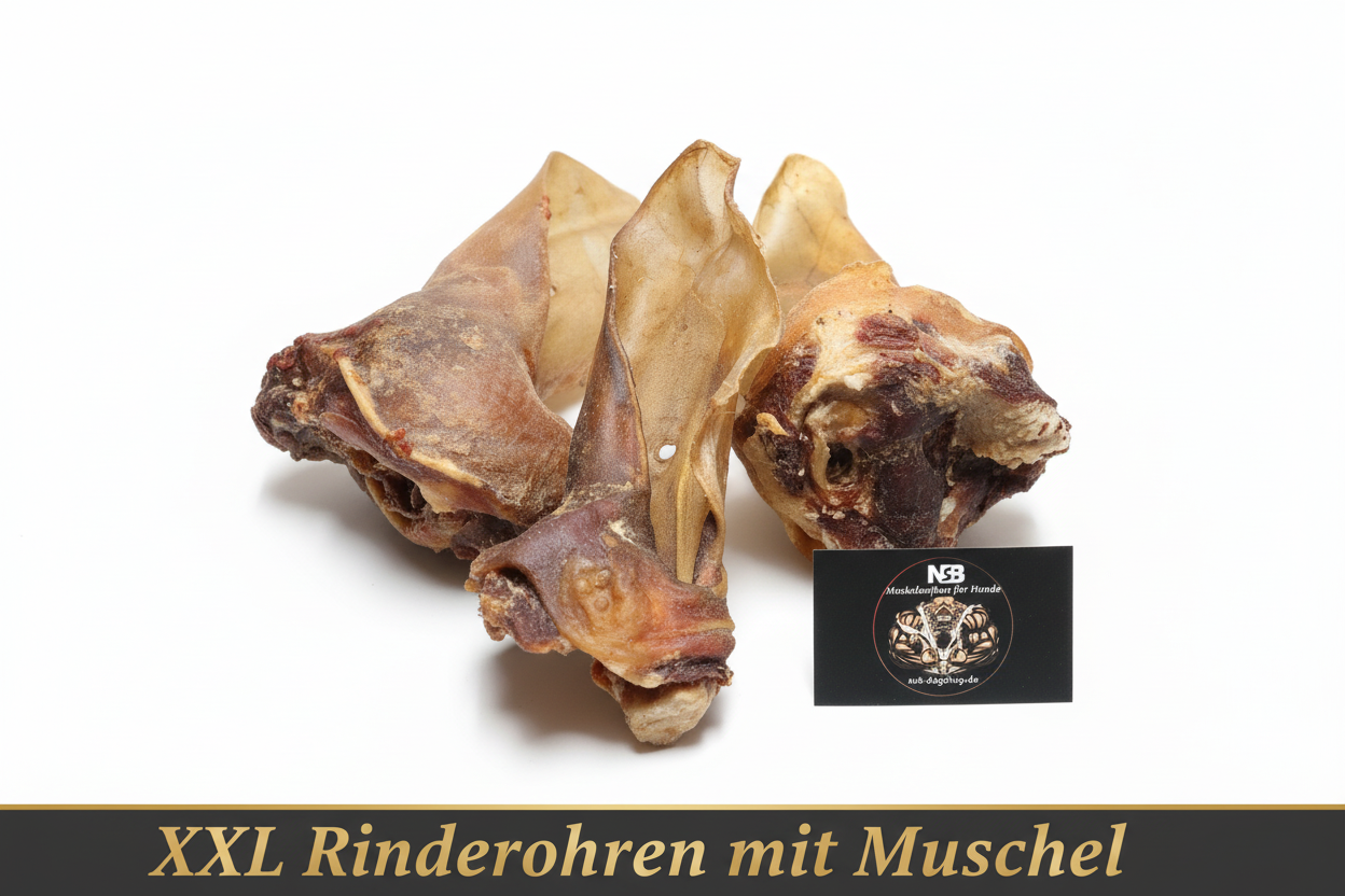 XXL Rinderohren mit Muschel mit Visitenkarte